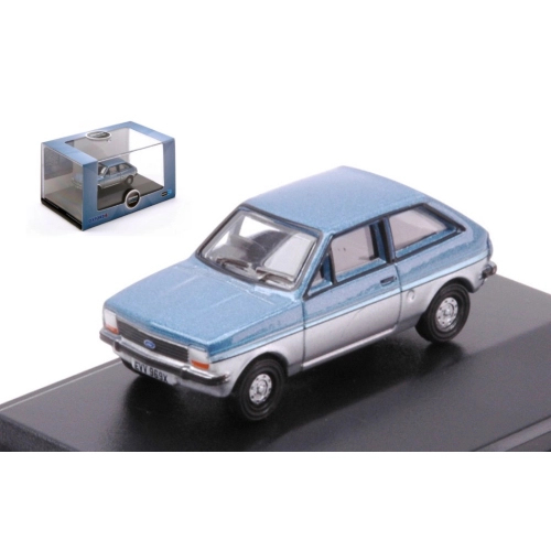 FORD FIESTA MK1 1981 METALLIC BLUE/SILVER 1:76 Oxford Auto Stradali Modellino