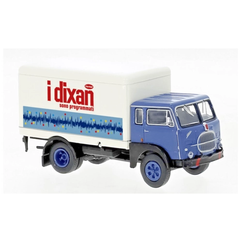 FIAT 642 BOX-WAGON "I DIXAN" 1960 BLUE/WHITE 1:87 Brekina Veicoli Commerciali Modellino