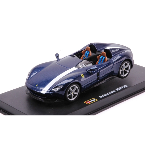 FERRARI MONZA SP2 CONVERTIBLE SIGNATURE BLUE 1:43 Burago Auto Stradali Modellino