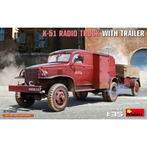 K-51 RADIO TRUCK WITH TRAILER KIT 1:35 Miniart Kit Mezzi Militari Modellino