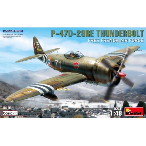 P-47D-28RE THUNDERBOLT FREE FRENCH AIR FORCE BASIC KIT 1:48 Miniart Kit Aerei Modellino