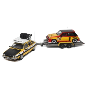 RENAULT 30 ASSISTANCE + R5 TURBO TEST CAR 1979 + TRAILER "SET" 1:18 Ottomobile Auto Rally Modellino