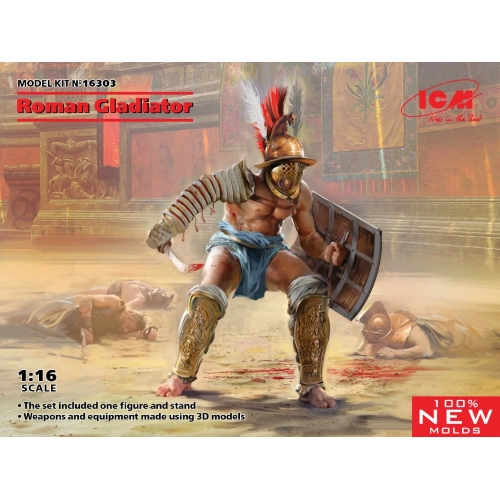 ROMAN GLADIATOR KIT 1:16 ICM Kit Figure Militari Modellino