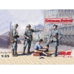 GERMAN PATROL 1939-1942 1 OFFICER + 2 SOLDIERS + 1 CIVILIAN KIT 1:35 ICM Kit Figure Militari Modellino