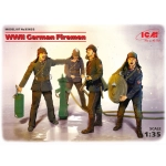 WWII GERMAN FIREMEN 4 FIGURES KIT 1:35 ICM Kit Figure Militari Modellino