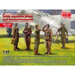 JAPANESE PILOTS AND GROUND PERSONNEL WWII KIT 1:48 ICM Kit Figure Militari Modellino