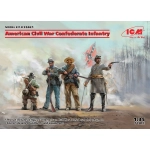 AMERICAN CIVIL WAR CONFEDERATE INFANTRY SET #1 KIT 1:35 ICM Kit Figure Militari Modellino