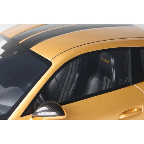 PORSCHE 991.2 TURBO S EXCLUSIVE 2018 GOLD 1:18 GT Spirit Auto Stradali Modellino