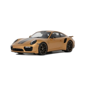PORSCHE 991.2 TURBO S EXCLUSIVE 2018 GOLD 1:18 GT Spirit Auto Stradali Modellino