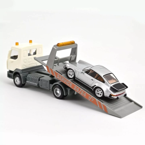 BREAKDOWN TRUCK PLASTIGAM AND PORSCHE 911 JET CAR 1:43 Norev Camion Modellino