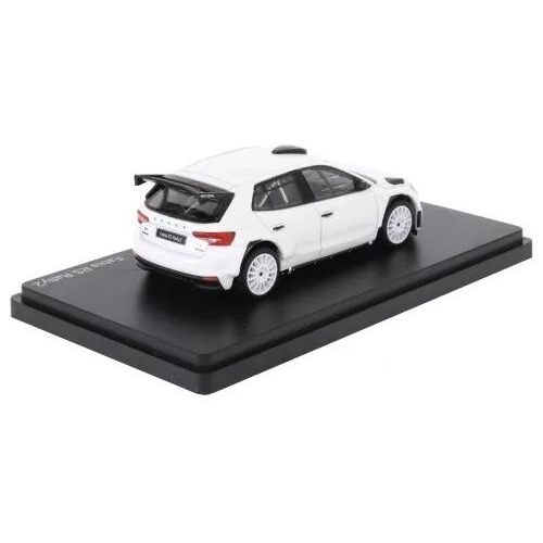 SKODA FABIA IV RS RALLY 2 BASE 2022 WHITE 607E 1:43 Abrex Auto Rally Modellino