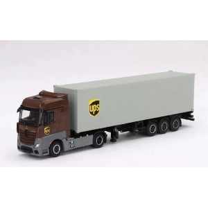 MERCEDES ACTROS WITH 40' CONTAINER UPS EUROPE 2023 1:64 Mini GT Camion Modellino