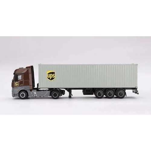 MERCEDES ACTROS WITH 40' CONTAINER UPS EUROPE 2023 1:64 Mini GT Camion Modellino