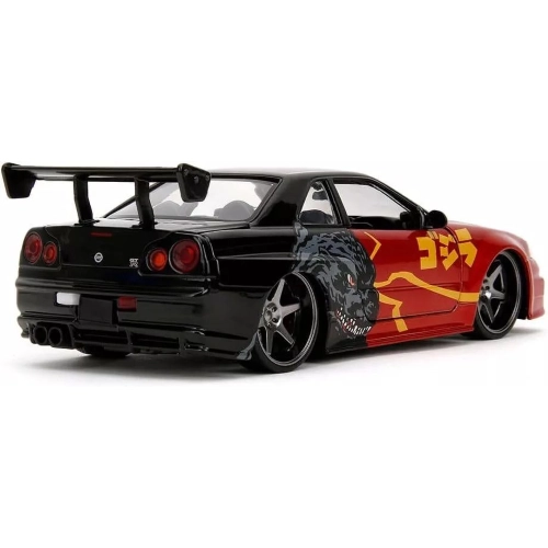 NISSAN SKYLINE GTR 2002 "GODZILLA" JAPANESE GRAPHICS 1:24 Jada Toys Movie Modellino