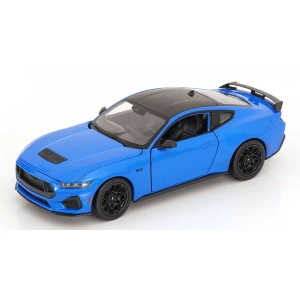 FORD MUSTANG COUPE 2024 METALLIC BLUE 1:24 Welly Auto Stradali Modellino