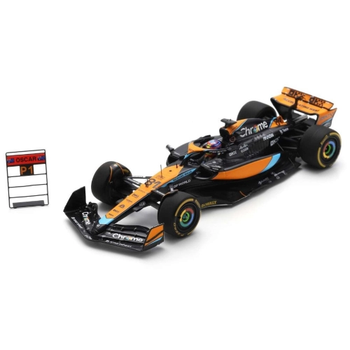 MCLAREN MCL60 N.81 1st POLE QATAR GP 2023 O.PIASTRI WITH PIT BOARD 1:43 Spark Model Formula 1 Modellino