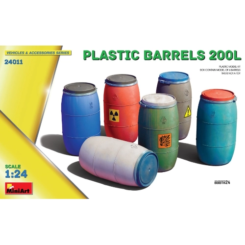PLASTIC BARRELS 200 lt KIT 1:24 Miniart Kit Diorami Modellino