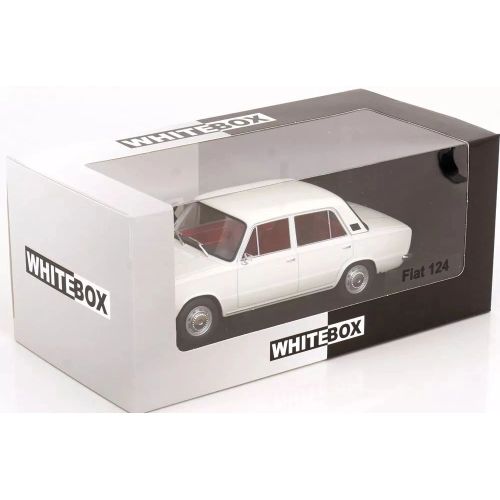 FIAT 124 1970 WHITE 1:24 Whitebox Auto Stradali Modellino