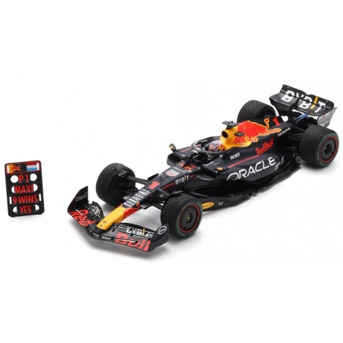 RED BULL N.1 WINNER DUTCH GP 2023 MAX VERSTAPPEN 2023 WITH PIT BOARD 1:18 Spark Model Formula 1 Modellino