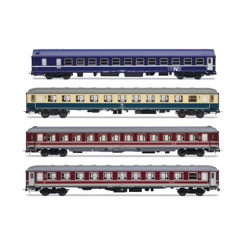 FS DBNS 4-UNIT PACK 1 CARROZZE ITALIA-OLANDA EP.V 1:87 Rivarossi Treni Modellino