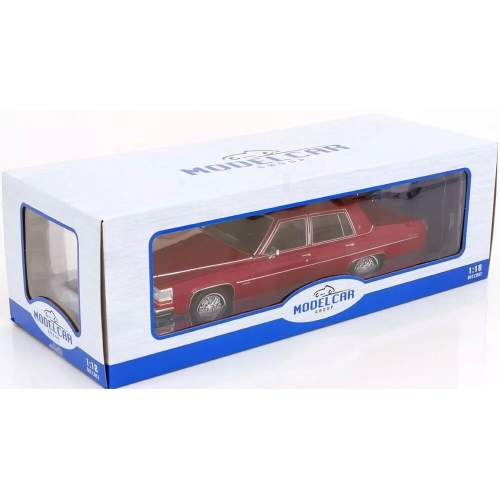 CADILLAC FLEETWOOD BROUGHAM 1982 DARK RED 1:18 ModelCarGroup Auto Stradali Modellino