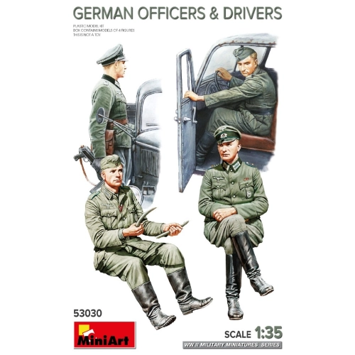 GERMAN OFFICERS & DRIVERS KIT 1:35 Miniart Kit Figure Militari Modellino