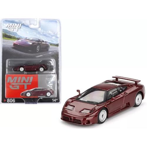 BUGATTI EB110 GT 1995 DARK METALLIC RED 1:64 Mini GT Auto Stradali Modellino