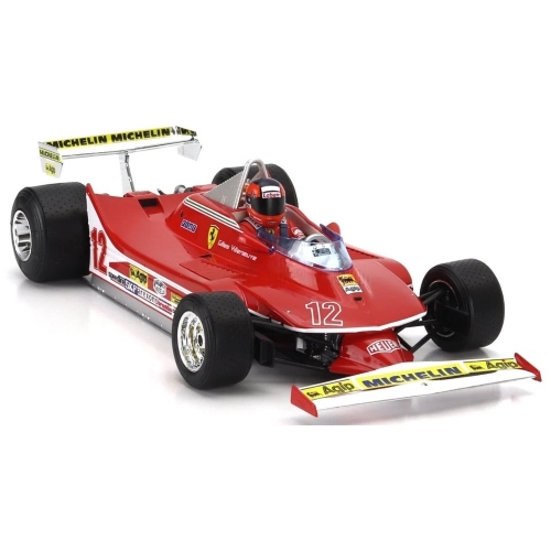 FERRARI 312T4 N.12 WINNER SOUTH AFRICA GP KYALAMI 1979 WITH PILOT GILLES VILLENEUVE 1:18 Burago Formula 1 Modellino