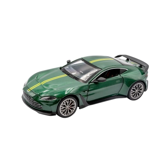 ASTON MARTIN V12 VANTAGE GREEN WITH YELLOW STRIPES 1:24 RE.EL.Toys Auto Stradali Modellino