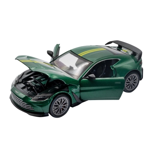 ASTON MARTIN V12 VANTAGE GREEN WITH YELLOW STRIPES 1:32 RE.EL.Toys Auto Stradali Modellino