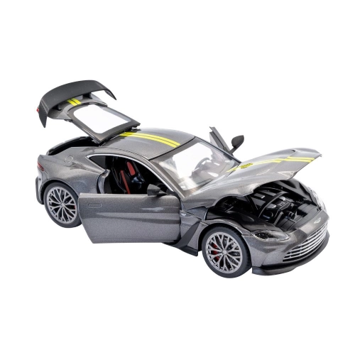 ASTON MARTIN V12 VANTAGE GREY WITH YELLOW STRIPES 1:24 RE.EL.Toys Auto Stradali Modellino