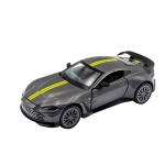 ASTON MARTIN V12 VANTAGE SILVERGUN WITH YELLOW STRIPES 1:32 RE.EL.Toys Auto Stradali Modellino