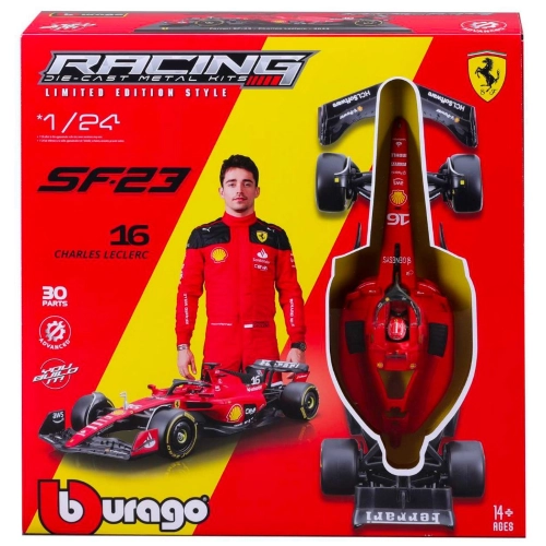 FERRARI SF-23 N.55 CARLOS SAINZ F1 2023 WITH HELMET 1:24 Burago Kit Auto Modellino