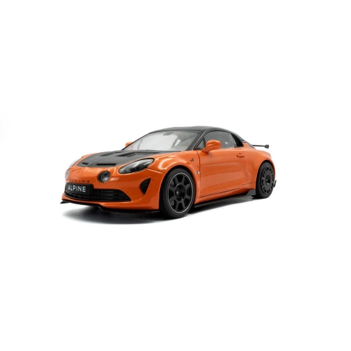 ALPINE A110 RADICALE COUPE 2024 ORANGE/BLACK 1:18 Solido Auto Stradali Modellino