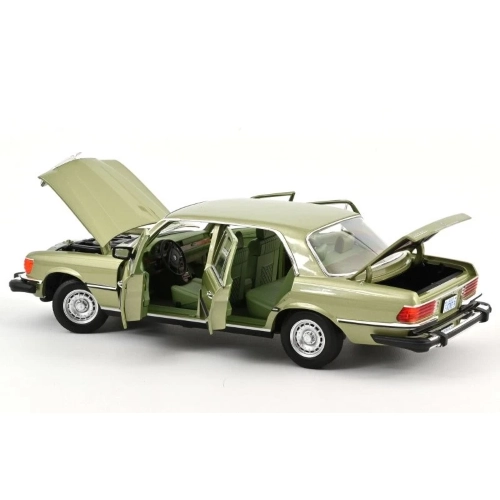 MERCEDES 450 SEL SILVERGREEN US TV-VERSION 1979 1:18 Norev Auto Stradali Modellino