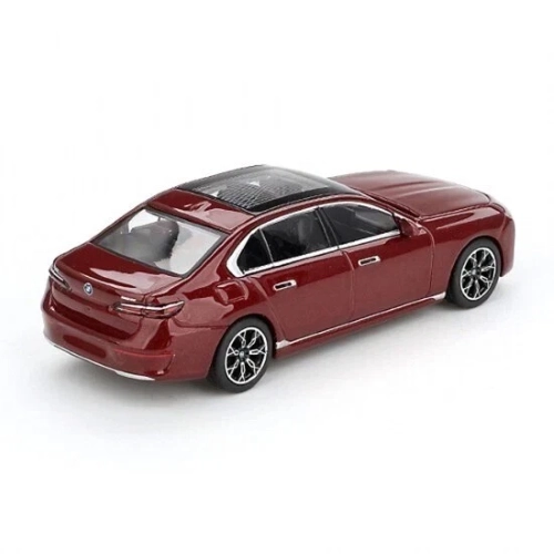 BMW I7 XDRIVE 60 2023 AVENTURIN RED 1:64 Mini GT Auto Stradali Modellino