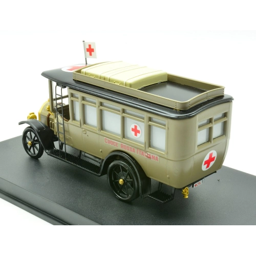 FIAT 15 TER AMBULANZA CROCE ROSSA ITALIANA 1:43 Rio Ambulanze Modellino
