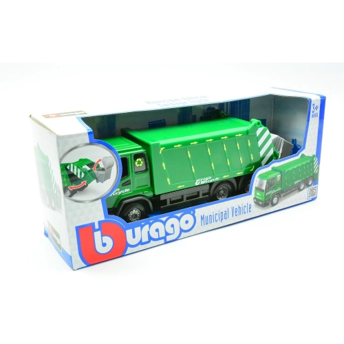 MUNICIPAL VEHICLE CAMION RACCOLTA RIFIUTI Burago Modellismo Giocattolo Modellino