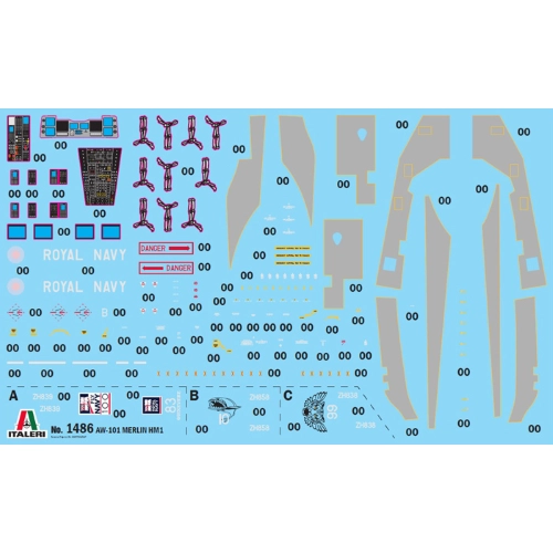 AW-101 MERLIN HM.1 KIT 1:72 Italeri Kit Elicotteri Modellino