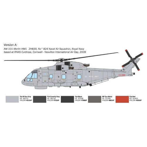 AW-101 MERLIN HM.1 KIT 1:72 Italeri Kit Elicotteri Modellino