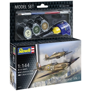 MODEL SET SPITFIRE MK.IA & HURRICANE MK.I KIT 1:144 Revell Kit Aerei Modellino