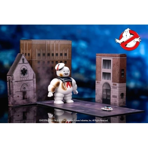 GHOSTBUSTERS NANO SCENE PUFT MARSHMALLOW MAN WITH CADILLAC ECTO-1 1:64 Jada Toys Movie Modellino