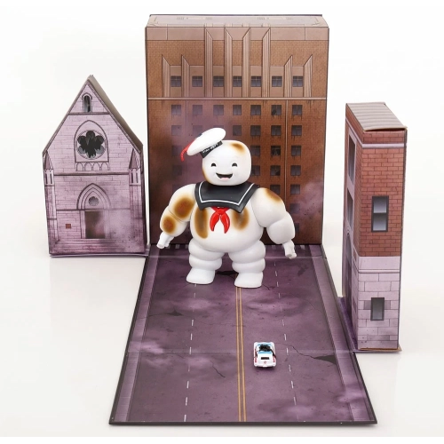 GHOSTBUSTERS NANO SCENE PUFT MARSHMALLOW MAN WITH CADILLAC ECTO-1 1:64 Jada Toys Movie Modellino