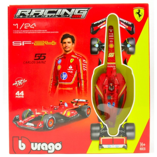 FERRARI SF-24 N.55 CARLOS SAINZ F1 2024 WITH HELMET KIT 1:24 Burago Kit Auto Modellino