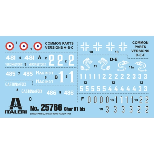 CHAR B1 BIS KIT 1:56 Italeri Kit Mezzi Militari Modellino