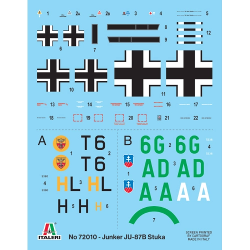 JUNKER JU-87B STUKA SET COMPLETO KIT 1:72 Italeri Kit Aerei Modellino