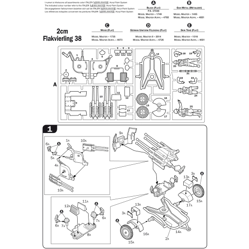GUNS SET PAK 35 - PAK 40 - FLACK 38 KIT 1:72 Italeri Kit Mezzi Militari Modellino