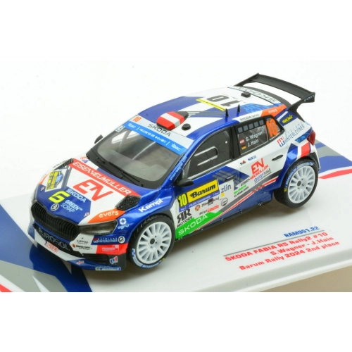 SKODA FABIA N.10 RALLY2 BARUM 2024 WAGNER-HAIN 1:43 Ixo Model Auto Rally Modellino
