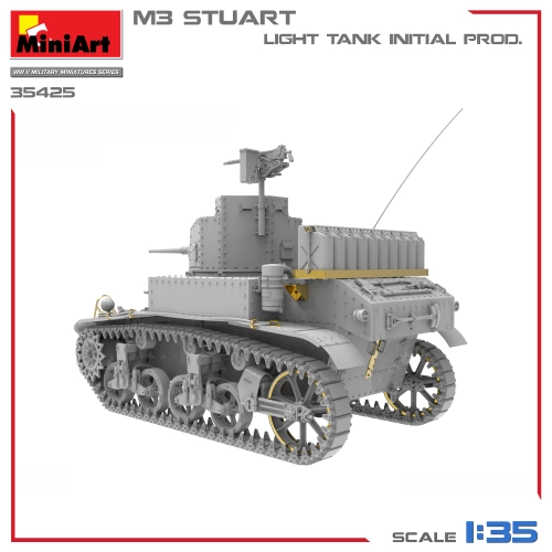 M3 STUART LIGHT TANK INITIAL PROD. KIT 1:35 Miniart Kit Mezzi Militari Modellino