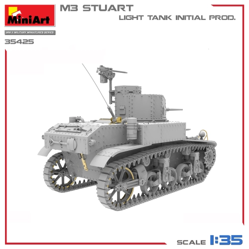 M3 STUART LIGHT TANK INITIAL PROD. KIT 1:35 Miniart Kit Mezzi Militari Modellino